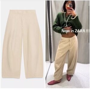 Zara ZW collection corduroy barrel pants